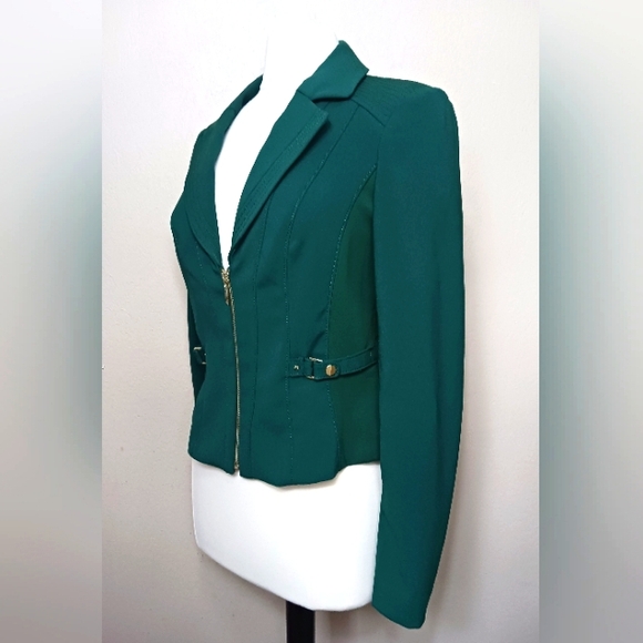 NWT WHBM Moto Jacket Bottle Green Size 8 - Picture 6 of 8